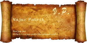 Vajsz Patrik névjegykártya